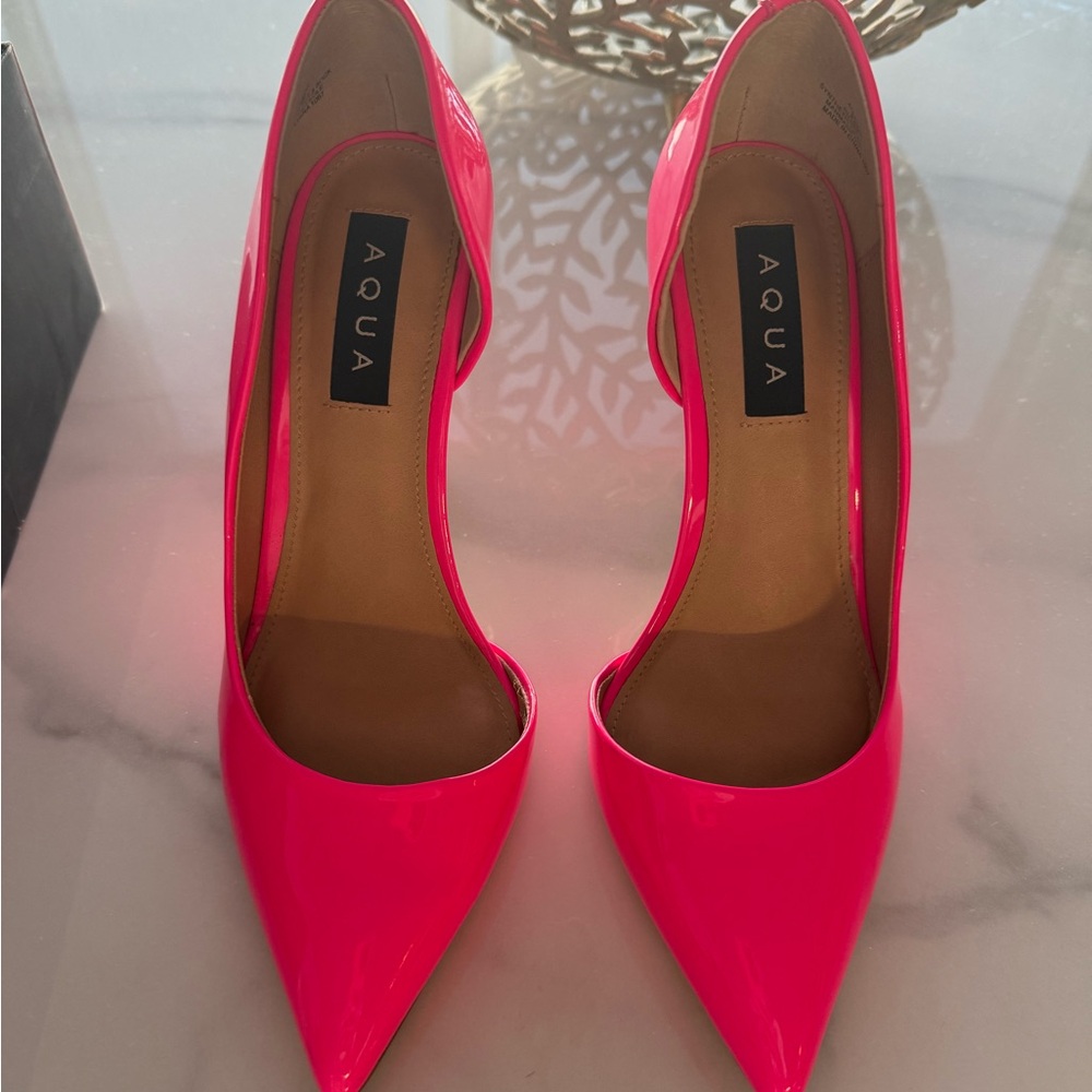 Aqua Vibrant Pink Heels - Picture 3 of 6